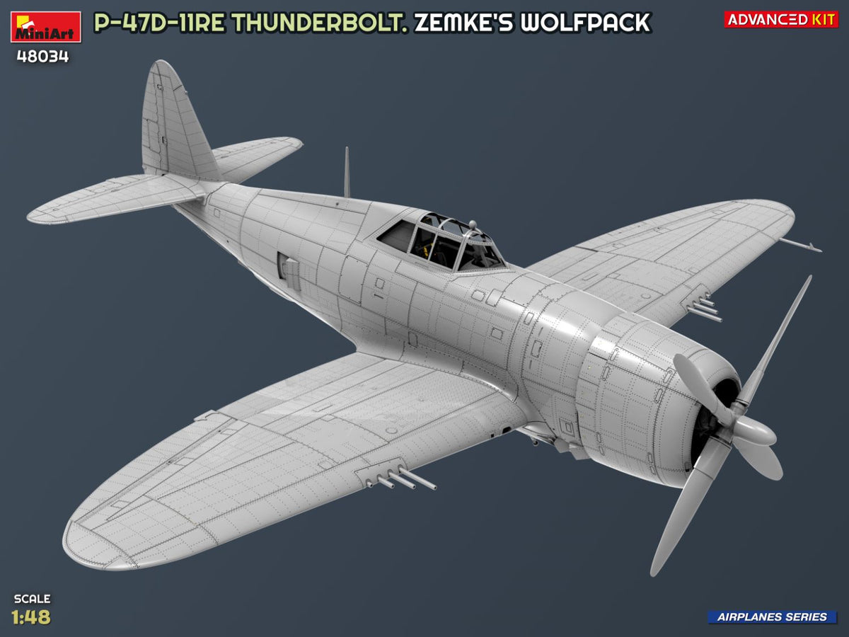 MiniArt 1/48 Aircraft - P-47D-11RE Thunderbolt, Zemke's, AdvKit - 48034
