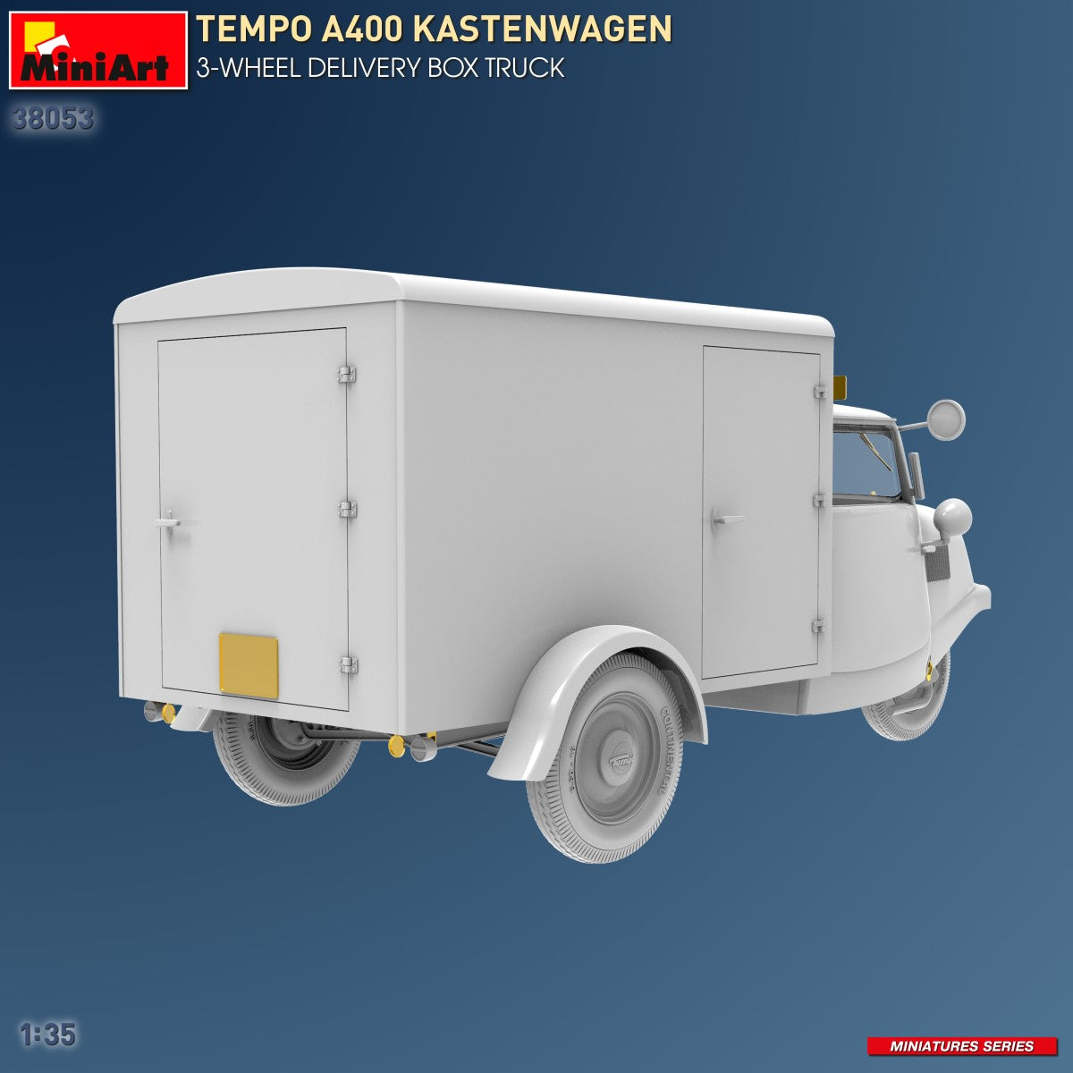 MiniArt 1/35 Military - Tempo A400 Kastenwagen 3-Wheel Box Truck - 38053