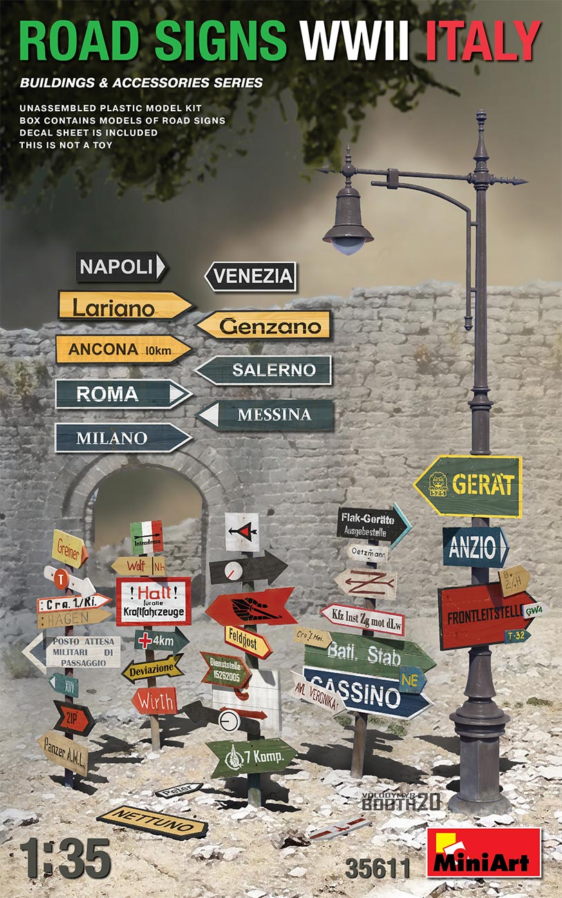 MiniArt Road Signs WWII Italy - 35611 box art