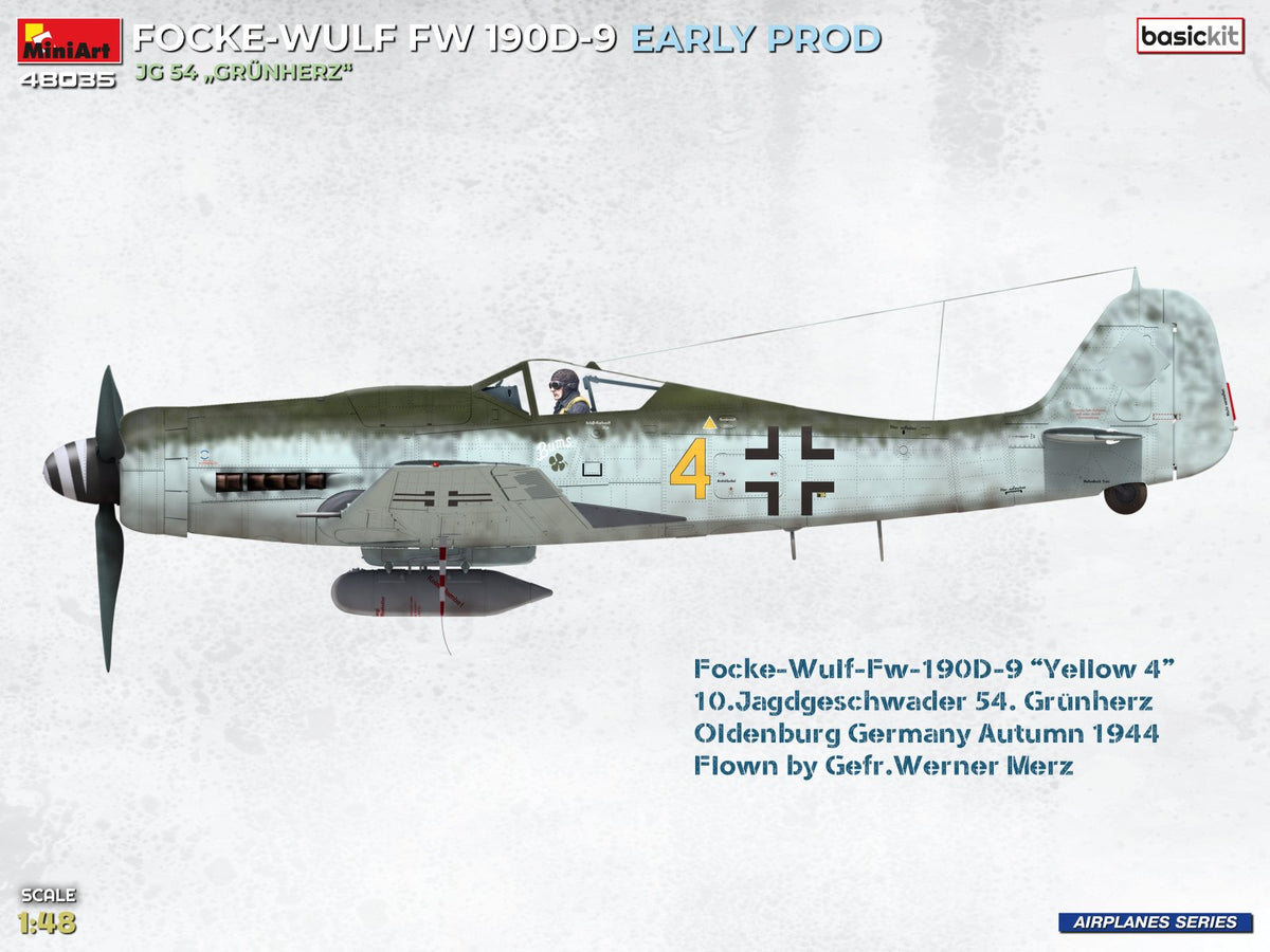 MiniArt 1/48 Aircraft - Focke-Wulf Fw 190D-9 Early JG54 Grunherz - 48035