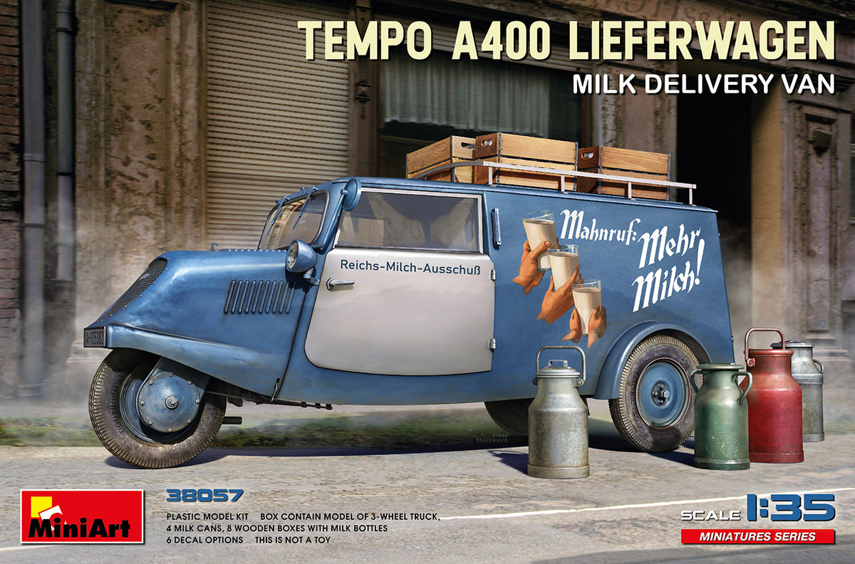 MiniArt Tempo A400 Lieferwagen Milk Delivery Van - 38057 box art
