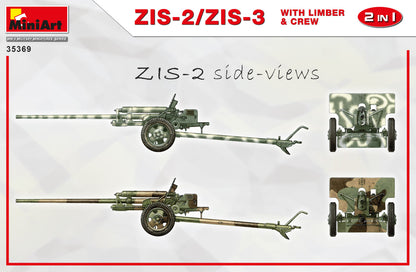 MiniArt 1/35 Military - ZIS-2 / ZIS-3 w/ Limber and Crew (2 in 1) - 35369