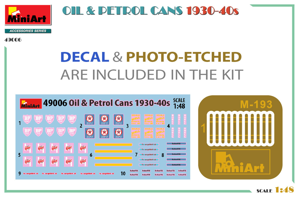 MiniArt 1/48 Military - Oil & Petrol Cans 1930-40's - 49006