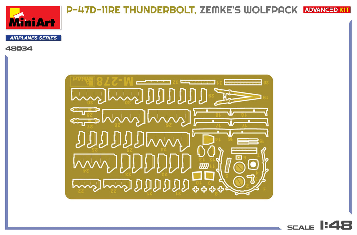 MiniArt 1/48 Aircraft - P-47D-11RE Thunderbolt, Zemke's, AdvKit - 48034
