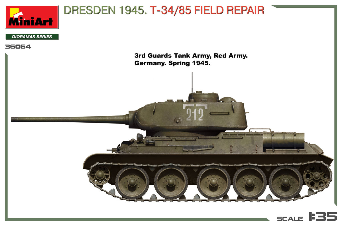 MiniArt 1/35 Military - Dresden 1945. T34/85 Field Repair Big Set - 36064