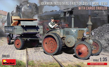 MiniArt German Tractor D8511 Mod 1936 w/ Trailer - 38033 box art