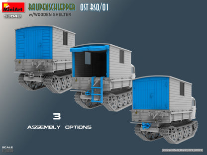 MiniArt 1/35 Military - Raupenschlepper Ost RSO/01 w/ Wood Shelter - 53048