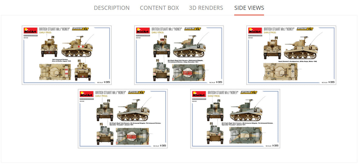 MiniArt 1/35 Military - British Stuart Mk.I 'Honey' Early (Int Kit) - 35421