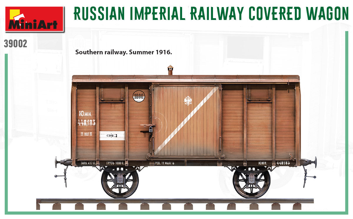 MiniArt 1/35 Accessories - Russian Imperial Railway Covered Wagon - 39002