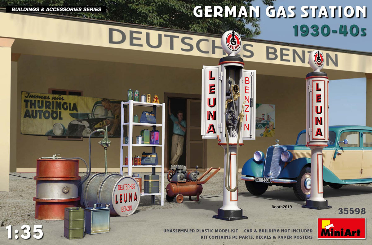 MiniArt German Gas Station 1930-40's - 35598 box art