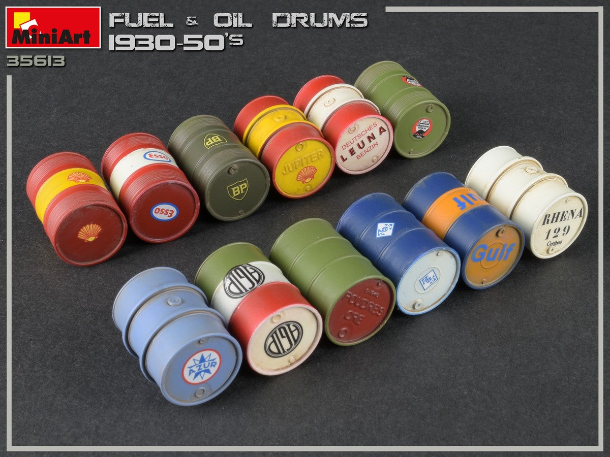 MiniArt 1/35 Accessories - Fuel & Oil Drums 1930-50's - 35613