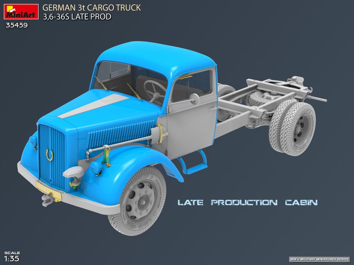 MiniArt 1/35 Military - German 3t Cargo Truck 3,6-36s Late Prod - 35459