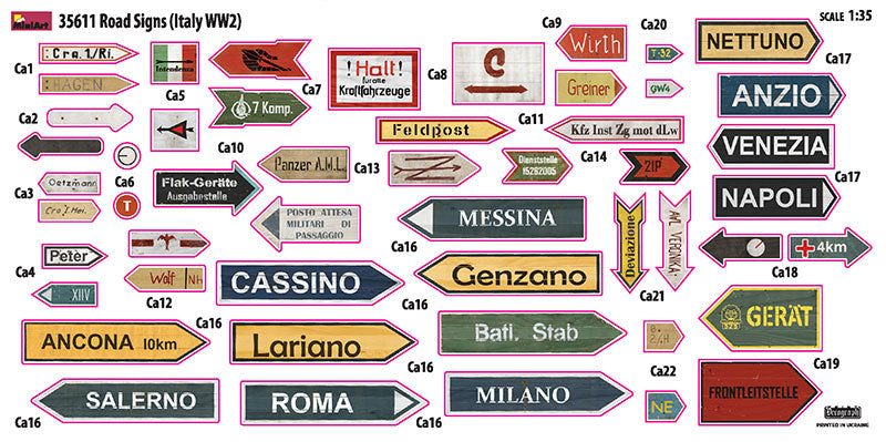 MiniArt 1/35 Military - Road Signs WWII Italy - 35611