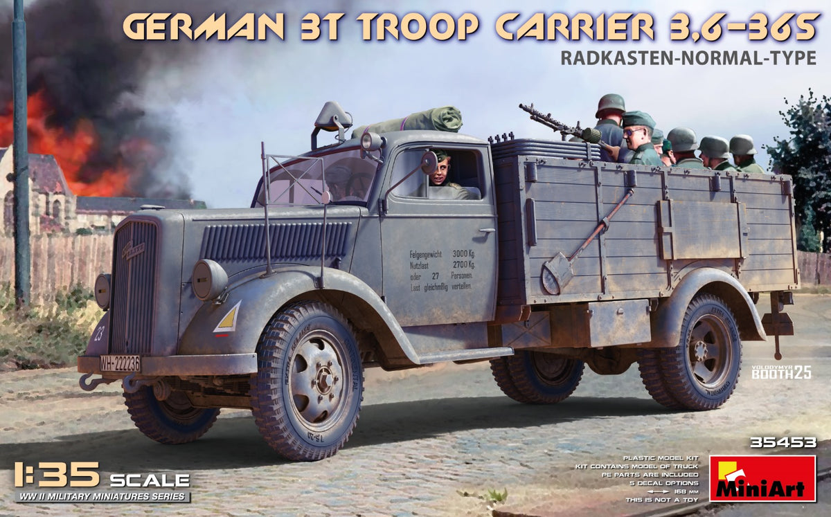 MiniArt German 3T Truck 3,6-36S Radkasten Normal Type - 35453 box art