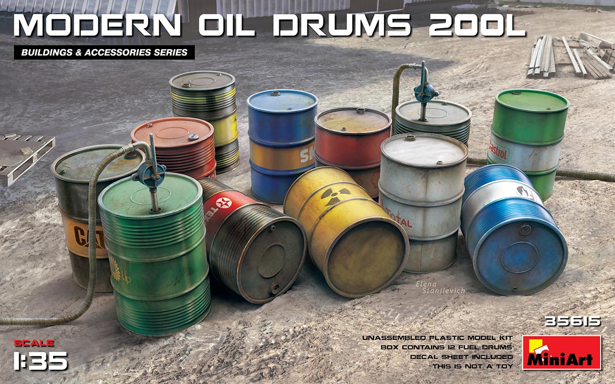 MiniArt Modern Oil Drums (200l) - 35615 box art