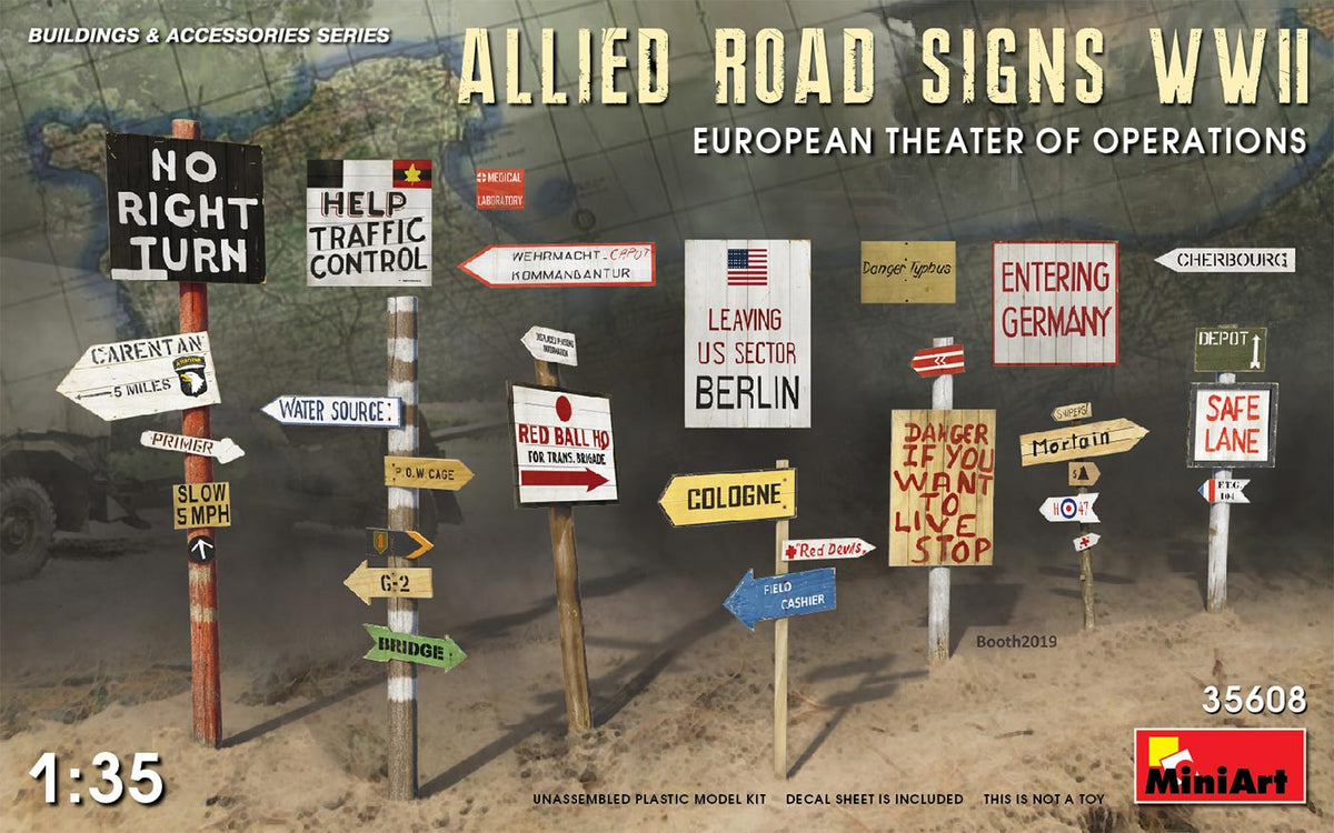 MiniArt Allied Road Signs - European WWII - 35608 box art