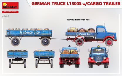 MiniArt 1/35 Military - German Truck L1500s w/ Cargo Trailer - 38023