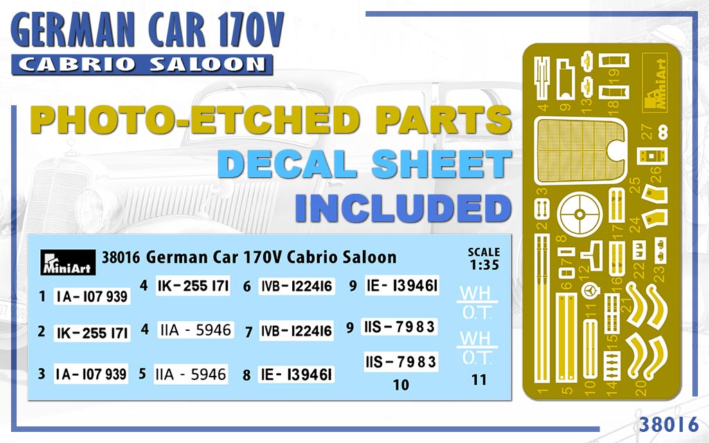 MiniArt 1/35 Military - German Car 170V Cabrio Saloon - 38016
