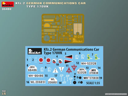 MiniArt 1/35 Military - Kfz.2 German Communications Car Type 170VK - 35492