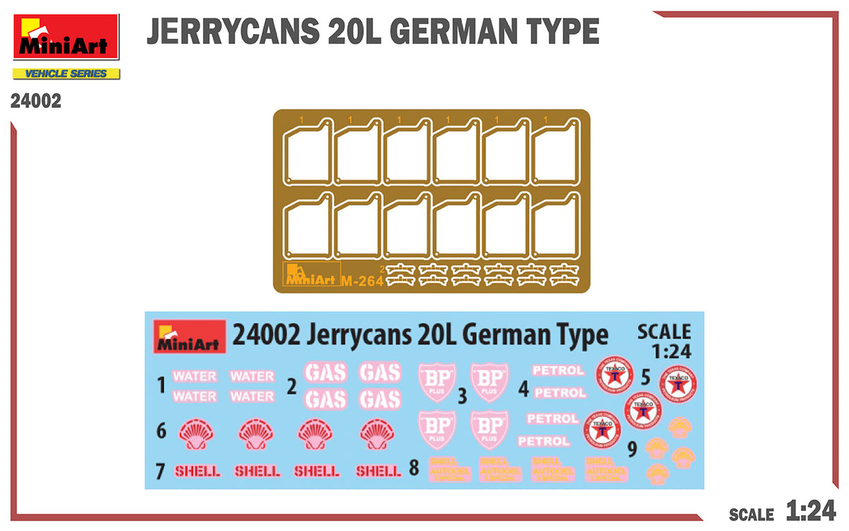 MiniArt 1/24 Accessories - Jerrycans 20L German Type - 24002
