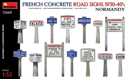 MiniArt Concrete Signs France 1930-40's Normandy - 35669 box art