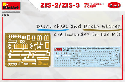 MiniArt 1/35 Military - ZIS-2 / ZIS-3 w/ Limber and Crew (2 in 1) - 35369