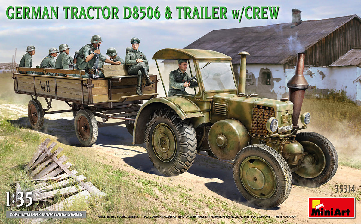 MiniArt German Tractor D8506 with Trailer & Crew - 35314 box art