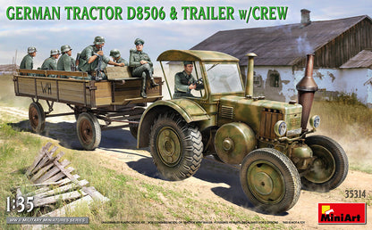MiniArt German Tractor D8506 with Trailer & Crew - 35314 box art