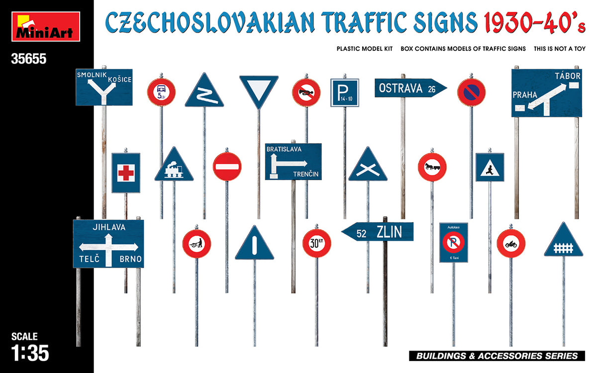 MiniArt Czechoslovakian Traffic Signs 1930-40s - 35655 box art