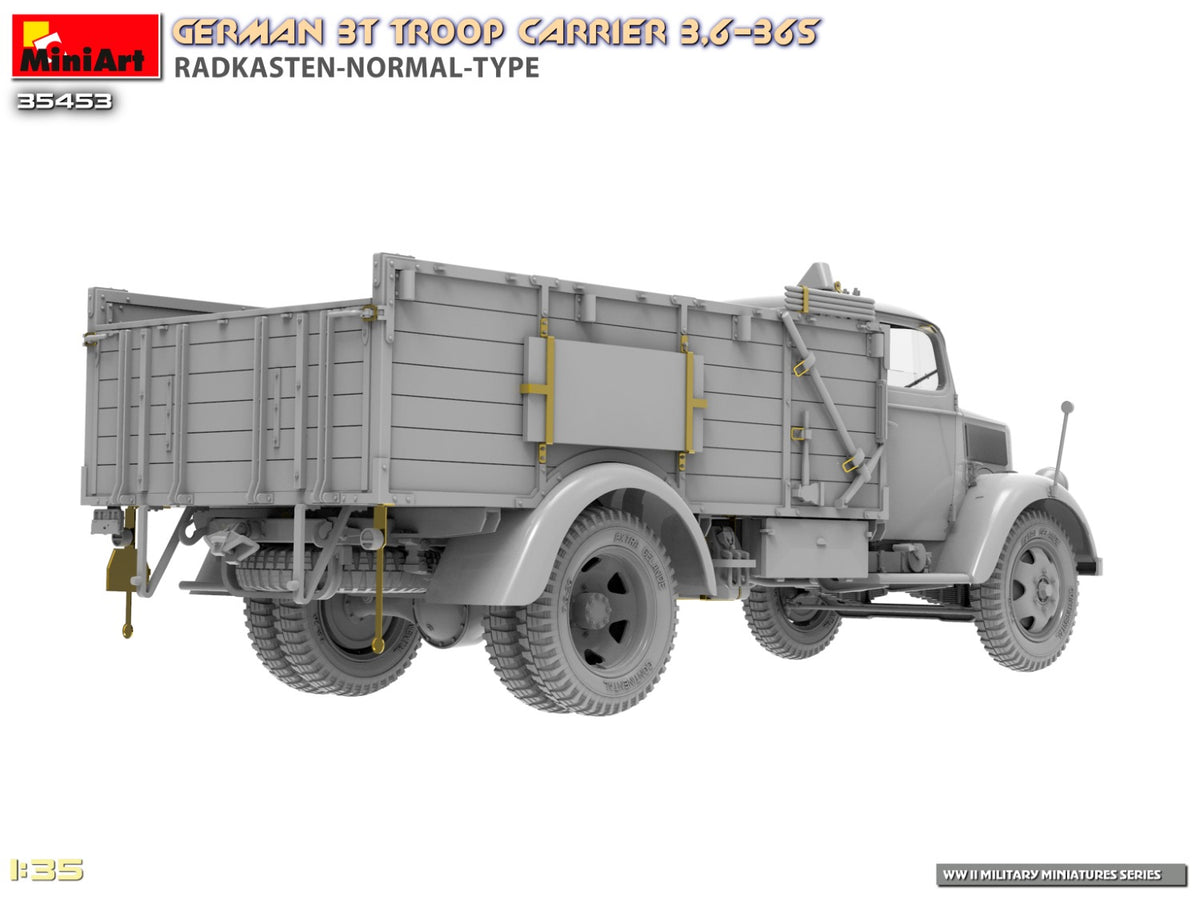 MiniArt 1/35 Military - German 3T Truck 3,6-36S Radkasten Normal Type - 35453