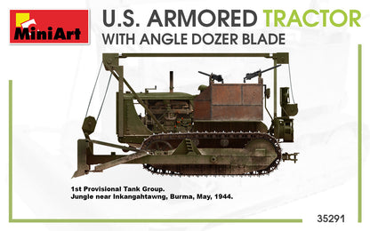 MiniArt 1/35 Military - US Armored Tractor w/ Angle Dozer Blade - 35291