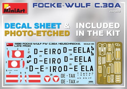 MiniArt 1/35 Aircraft - Focke-Wulf Fw C.30A Heuschrecke Late - 41018