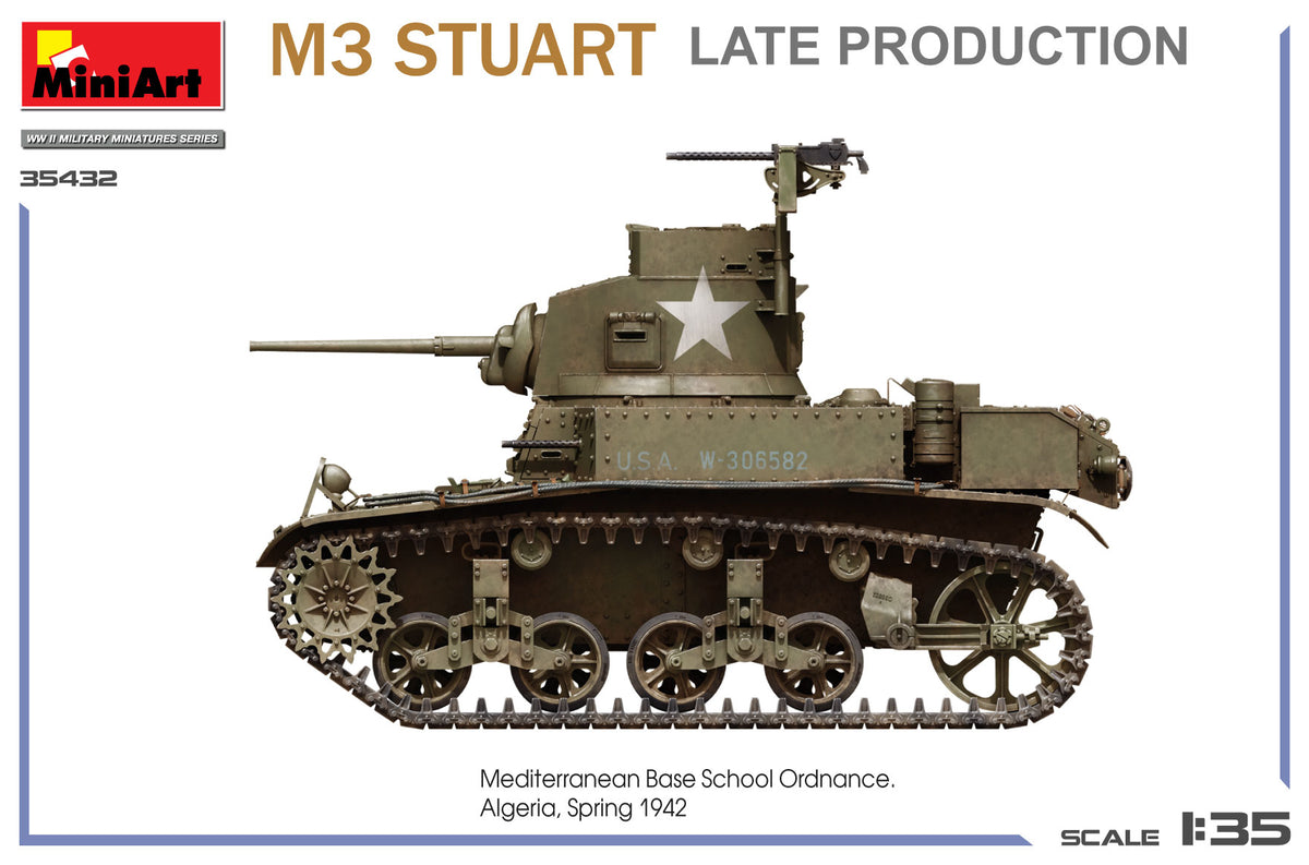 MiniArt 1/35 Military - M3 Stuart Light Tank, Late Prod - 35432