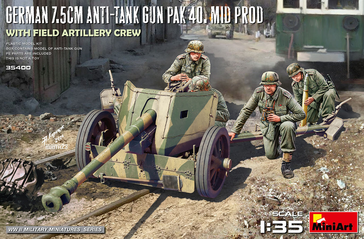MiniArt German 7.5cm PaK 40 Mid w/ Artillery Crew - 35400 box art
