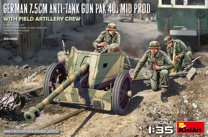 MiniArt German 7.5cm PaK 40 Mid w/ Artillery Crew - 35400 box art