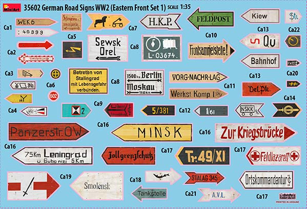 MiniArt 1/35 Military - German Road Signs WWII (Eastern Front 1) - 35602