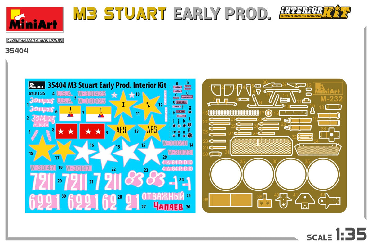 MiniArt 1/35 Military - M3 Stuart Early Prod, Interior Kit - 35404