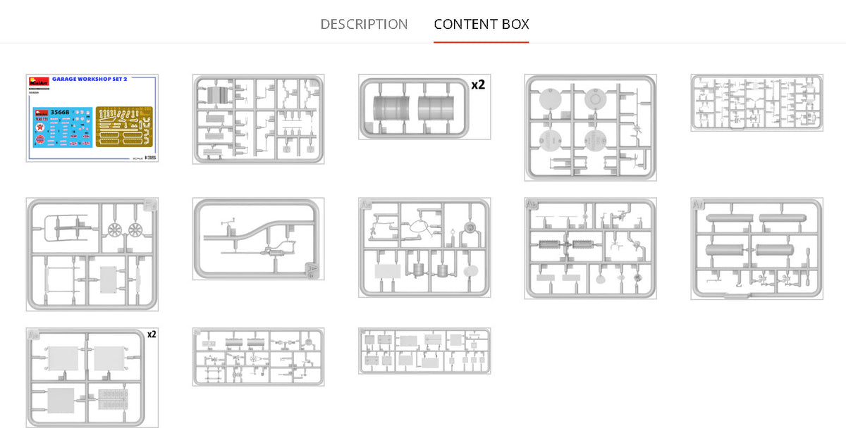 MiniArt 1/35 Accessories - Garage Workshop Set #2 - 35668