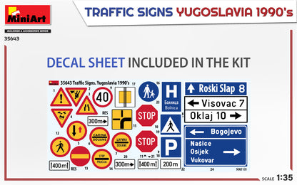 MiniArt 1/35 Accessories - Traffic Signs Yugoslavia 1990's - 35643