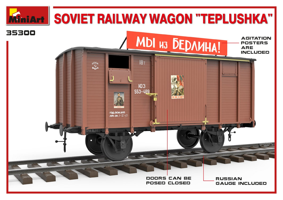 MiniArt 1/35 Accessories - Soviet Railway Wagon 'Teplushka' - 35300