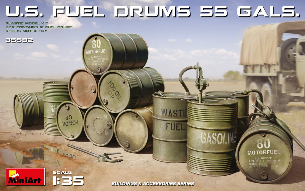 MiniArt US Fuel Drums (55 Gals) - 35592 box art