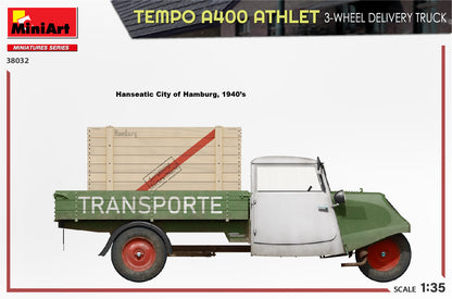 MiniArt 1/35 Military - Temp A400 Athlet 3-Wheel Delivery Truck - 38032
