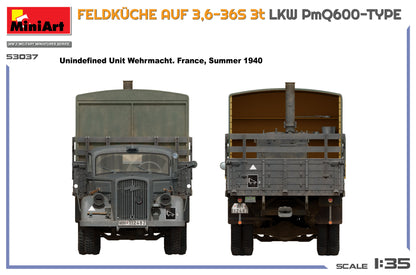 MiniArt 1/35 Military - Feldkuche Auf 3,6-36s 3t LKW PmQ600-Type - 53037