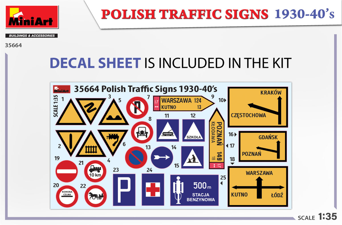 MiniArt 1/35 Accessories - Traffic Signs Polish 1930's - 40's - 35664
