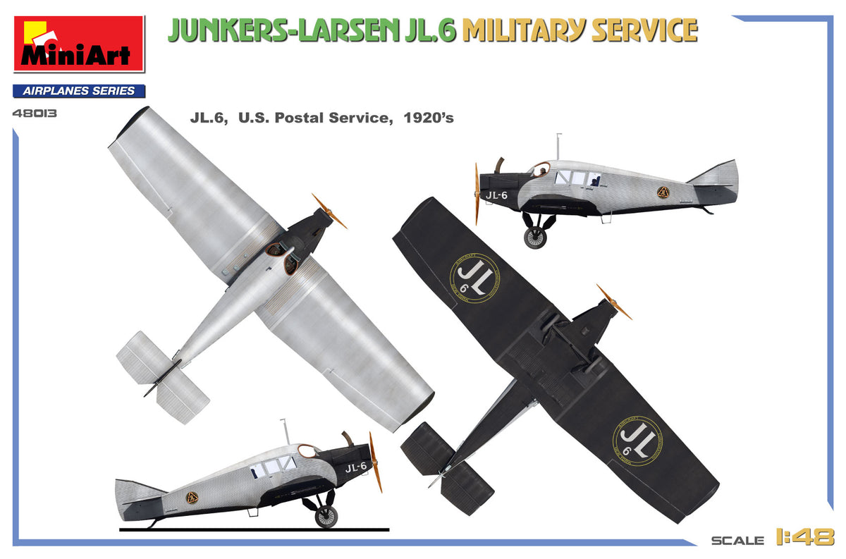 MiniArt 1/48 Aircraft - Junkers-Larsen JL.6 Military Service - 48013