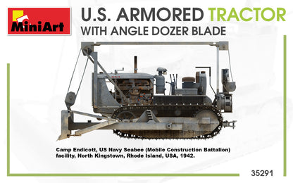 MiniArt 1/35 Military - US Armored Tractor w/ Angle Dozer Blade - 35291