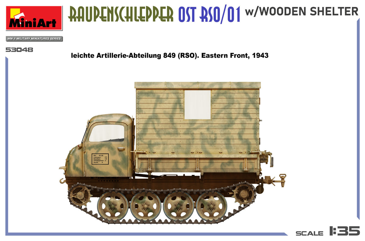 MiniArt 1/35 Military - Raupenschlepper Ost RSO/01 w/ Wood Shelter - 53048