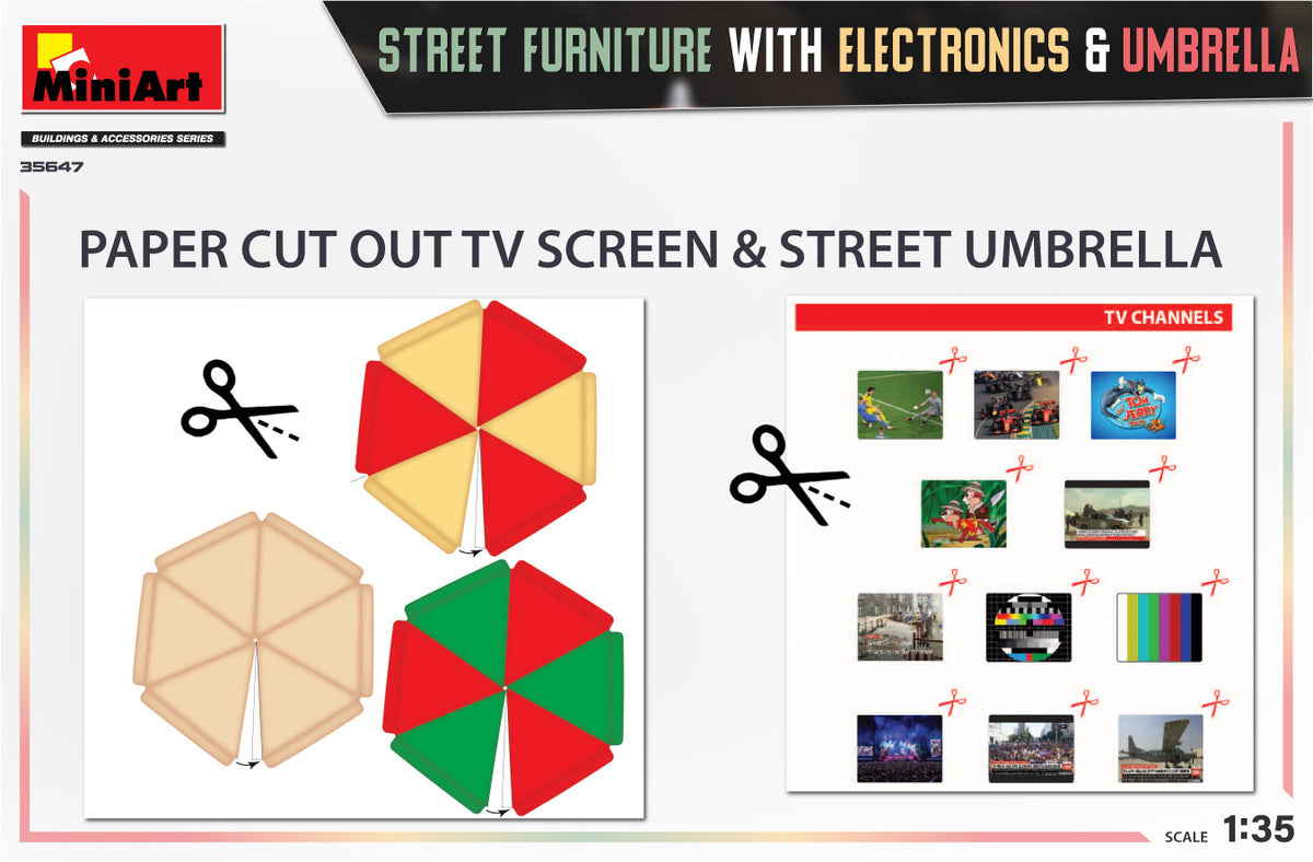 MiniArt 1/35 Military - Street Furniture w/electronics & Umbr - 35647