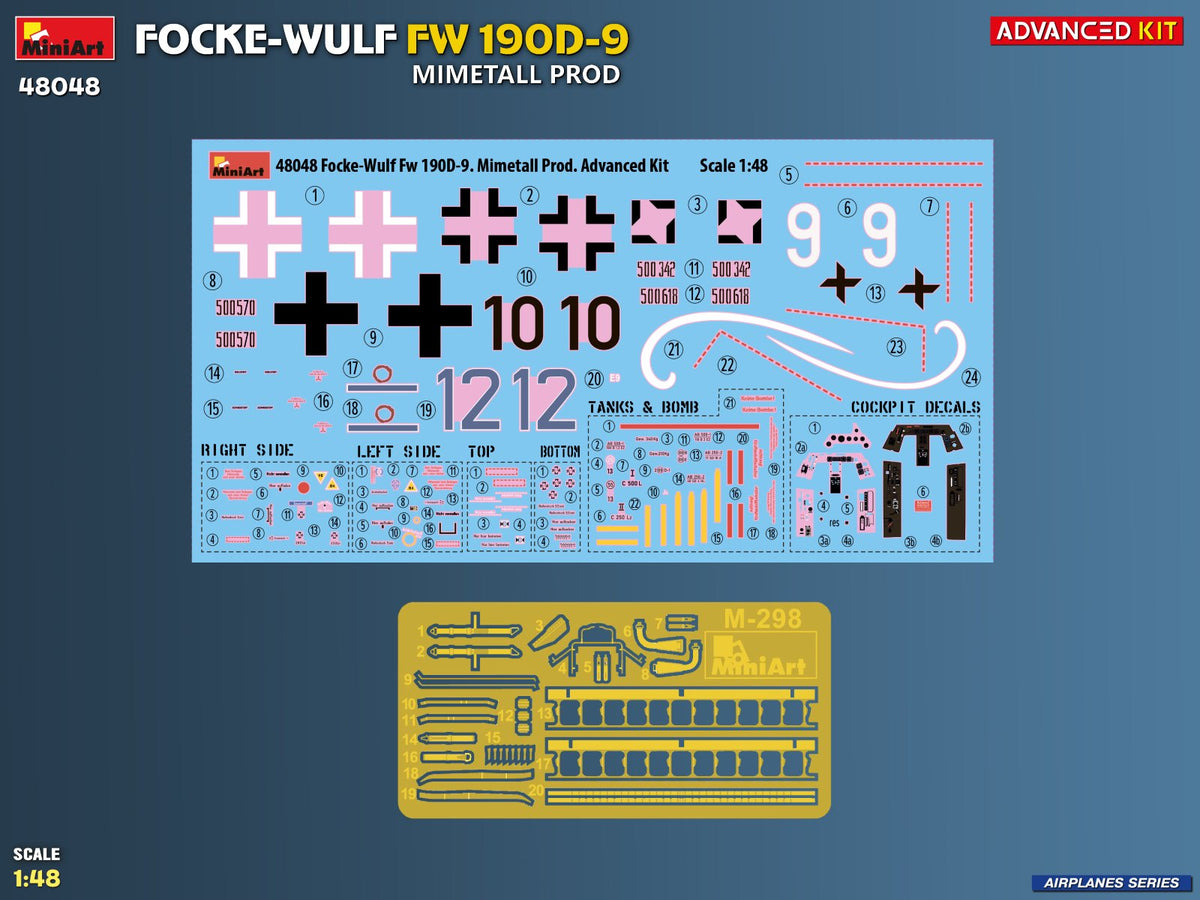 MiniArt 1/48 Aircraft - Focke-Wulf Fw 190D-9 Mimetall Prod, Adv Kit - 48048