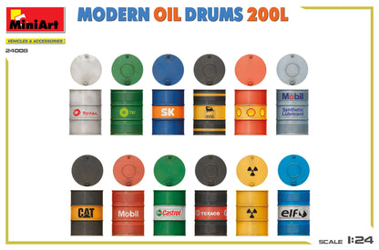 MiniArt 1/24 Accessories - Modern Oil Drums 200L - 24008